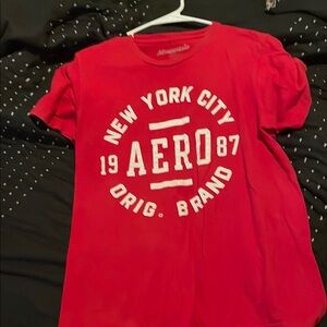 Aeropostale Red Short Sleeve Tee with NYC Graphic